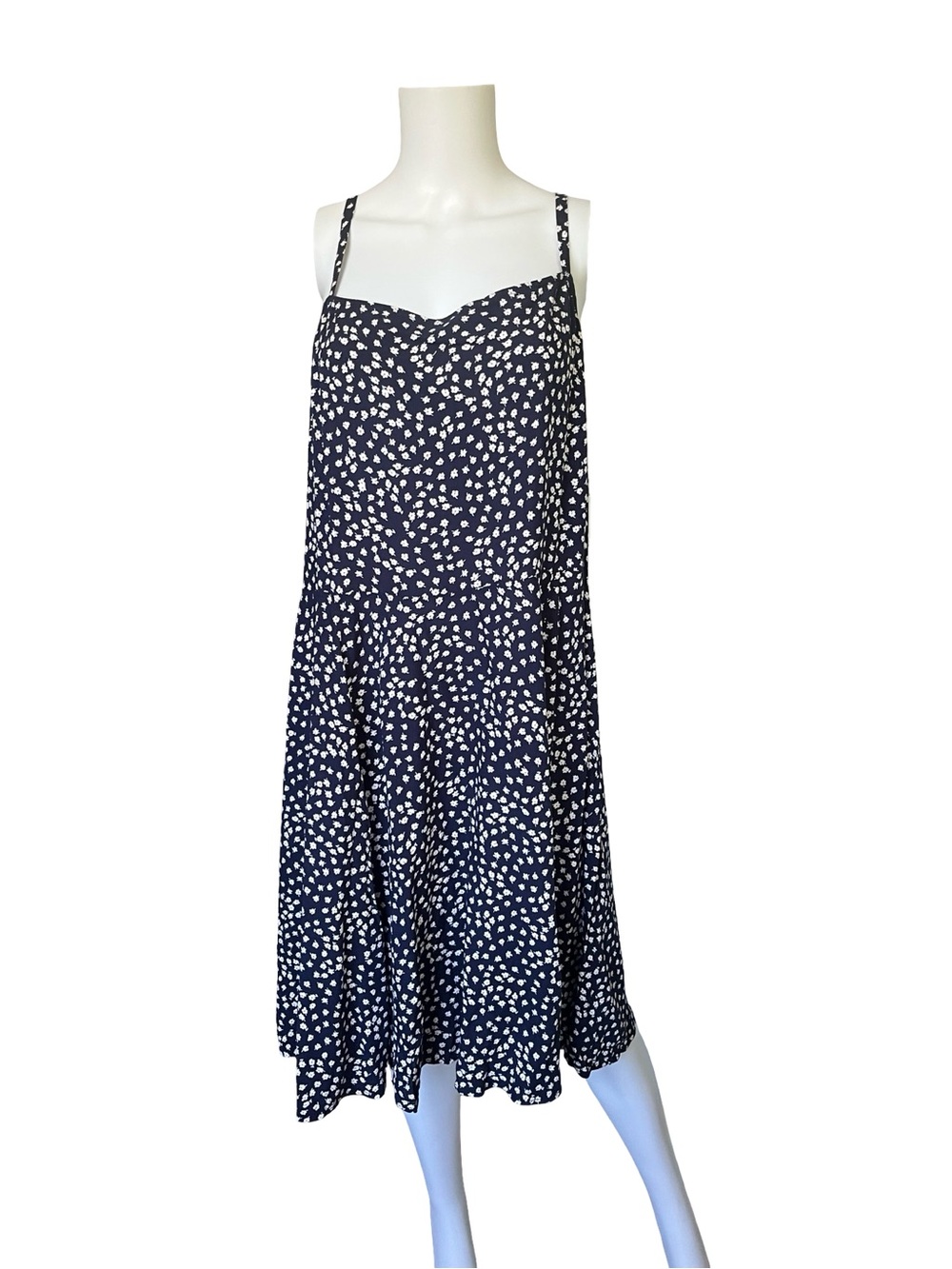 NEW GAP Sleeveless Sundress Blue Floral Print Summer Dress Womens Size XL Tall